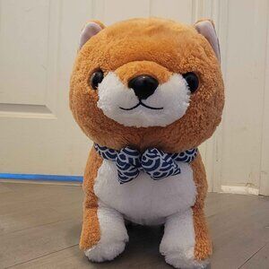 Large 13" Amuse Mame Shiba Japanese Plush Toy Gold First Collection